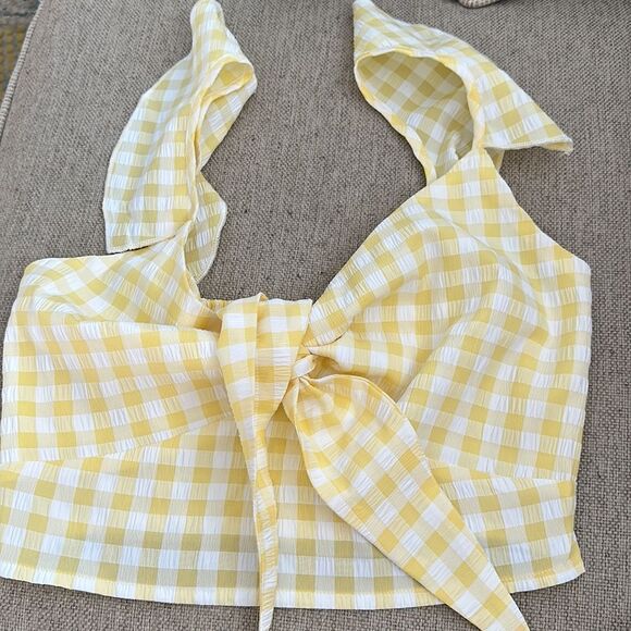 NWOT SNDYS Croatia Top in Yellow Gingham -sold on revolve - Picture 4 of 7